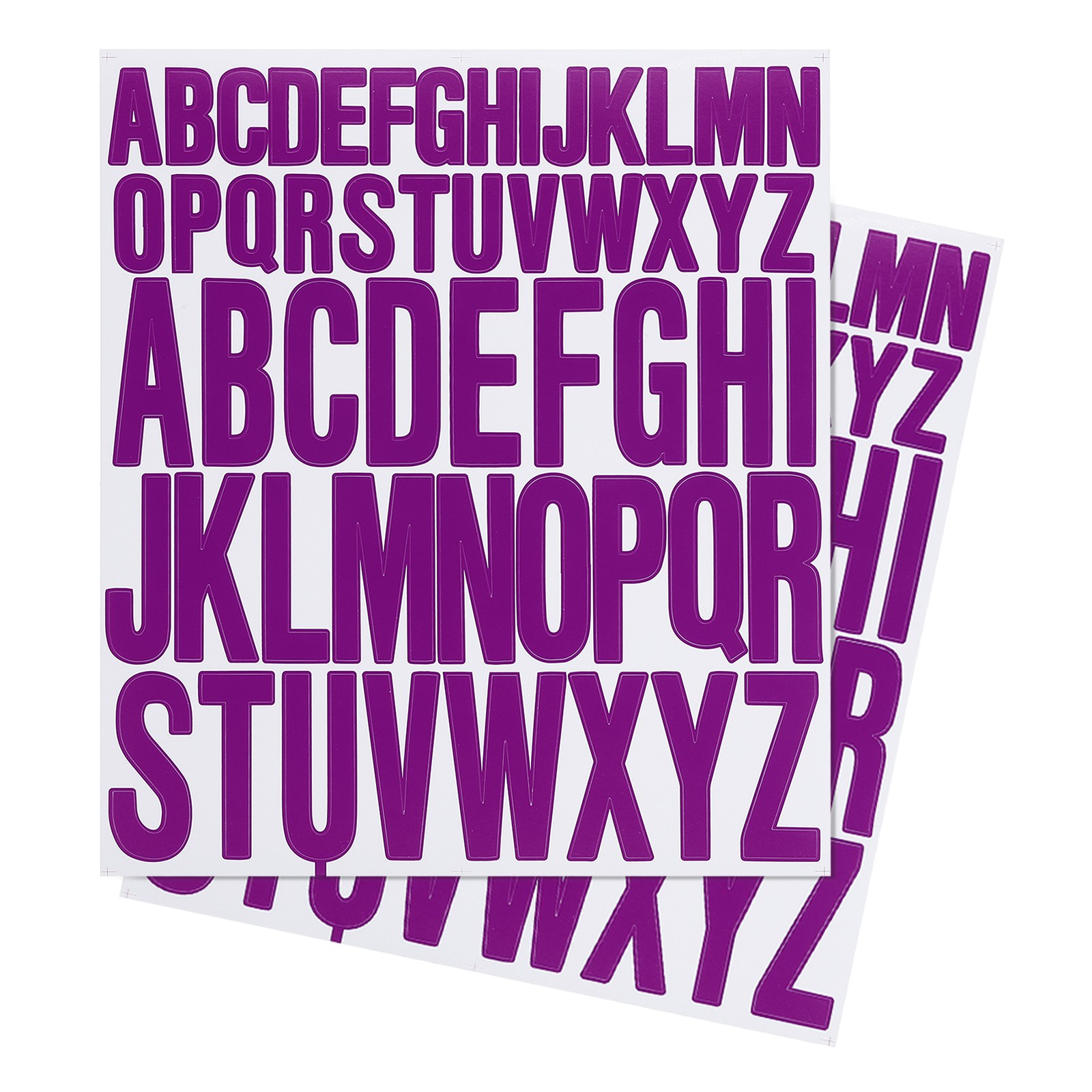 Letter Stickers 1 Inch 2 Inch, 12 Sheets Self Adhesive Alphabet Sticker, Purple