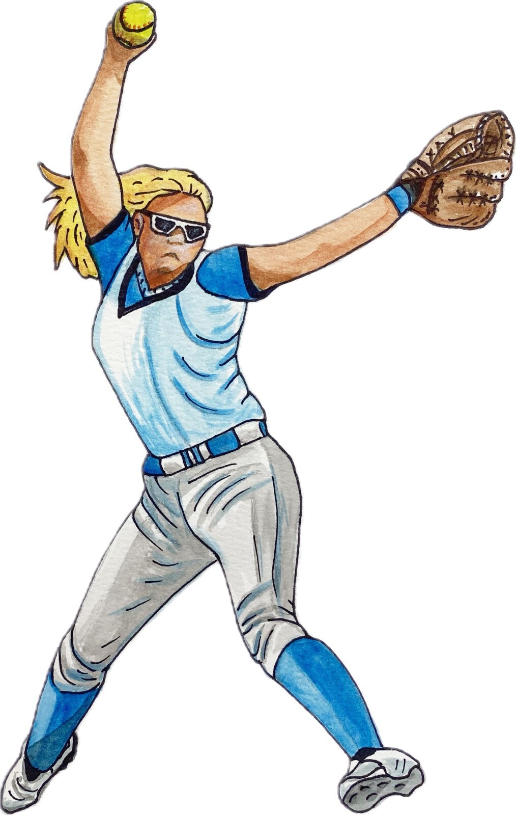 Female Softball Player Pitcher Fastpitch Softball Competition Sports
