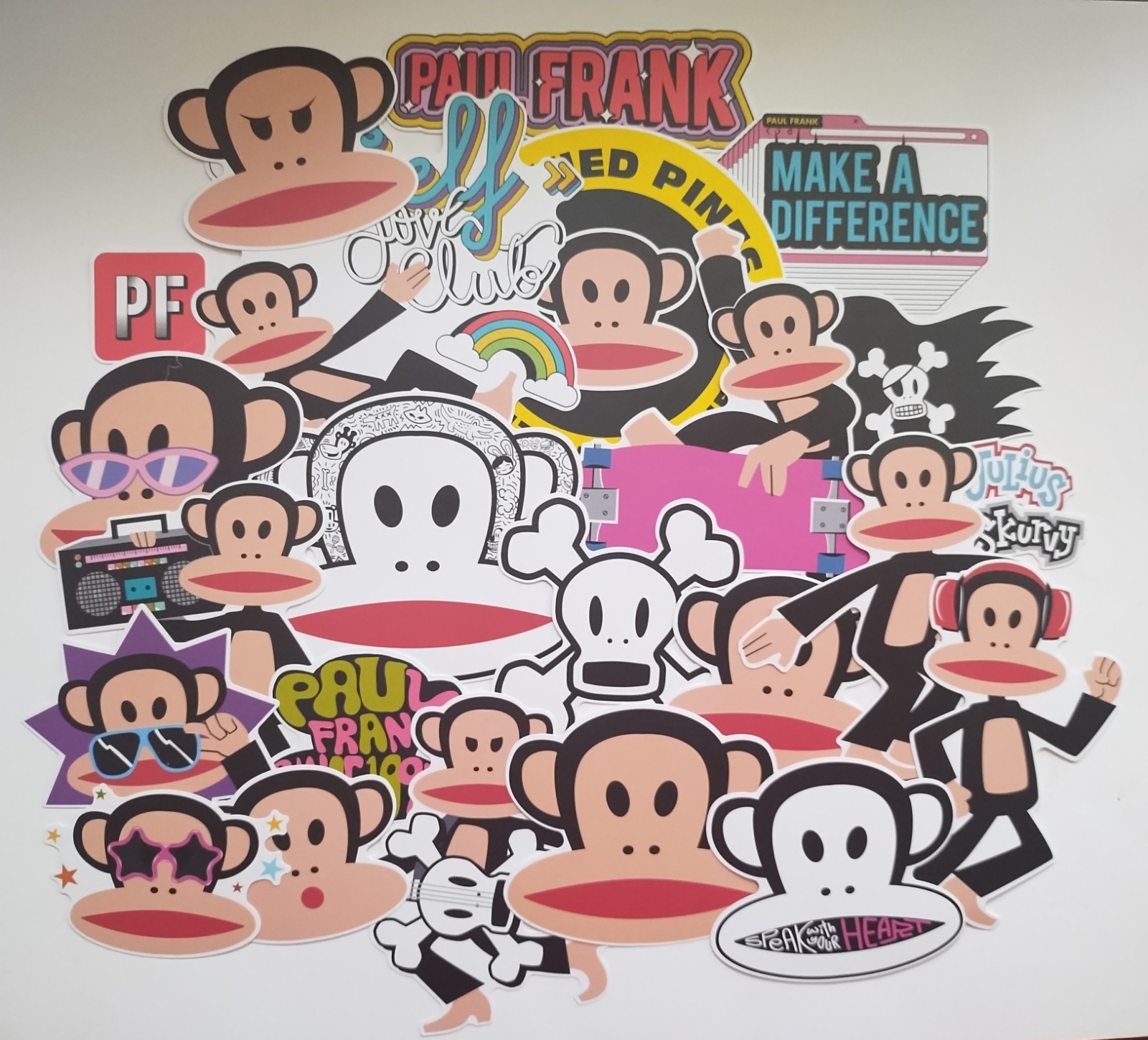 24pc. PAUL FRANK VINYL STICKERS/DECALS