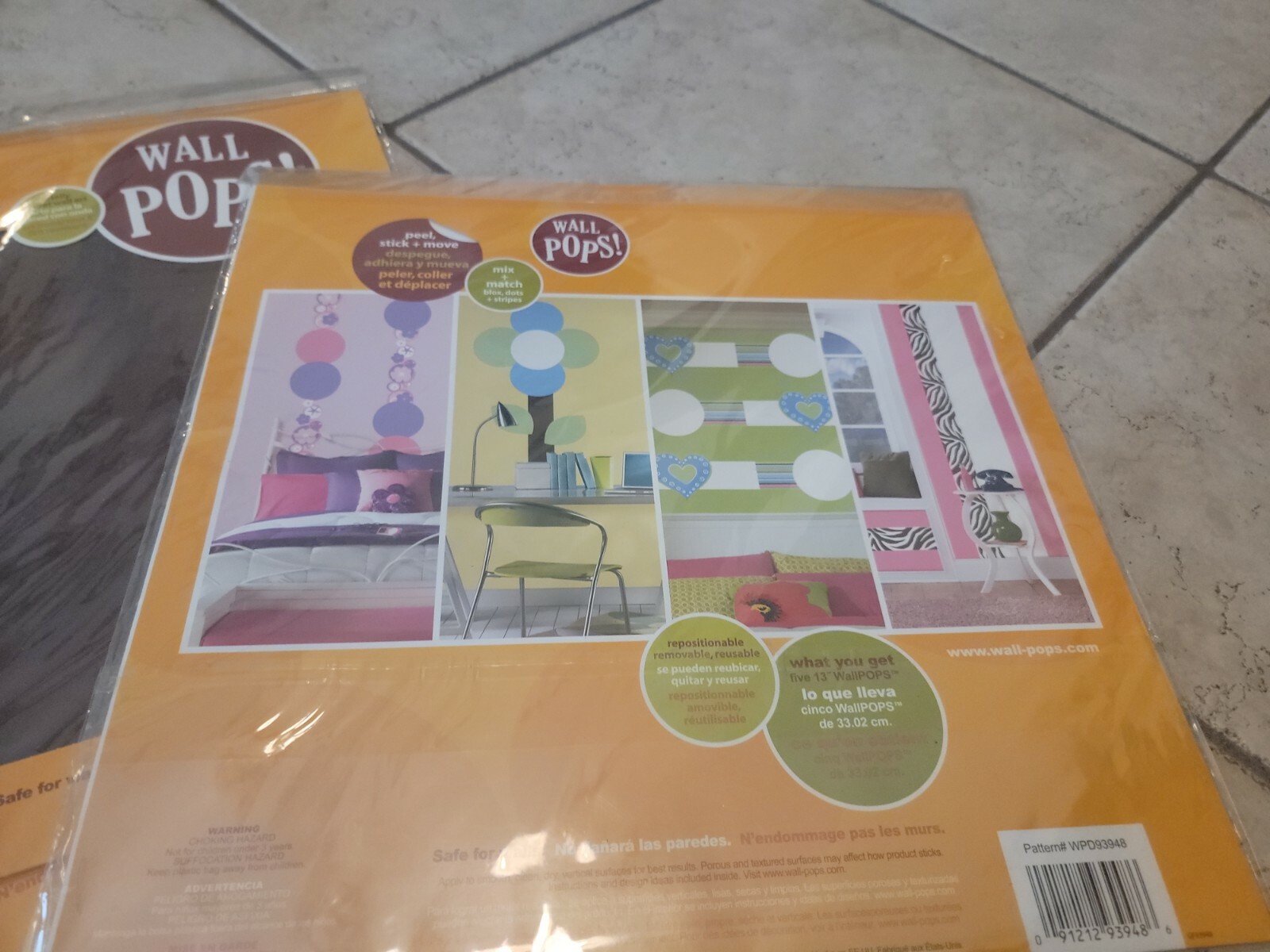 Brewster Wall Pops! 5 Dots 1 Color Stylin (2)Brown & (2)Blue 13” circles (5/pkg)