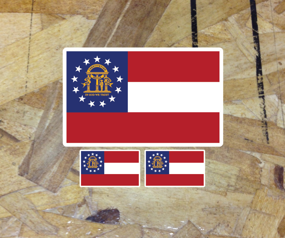 Georgia GA State Flag Sticker Decal Vinyl Car Laptop Device USA Bumper 3 for 1
