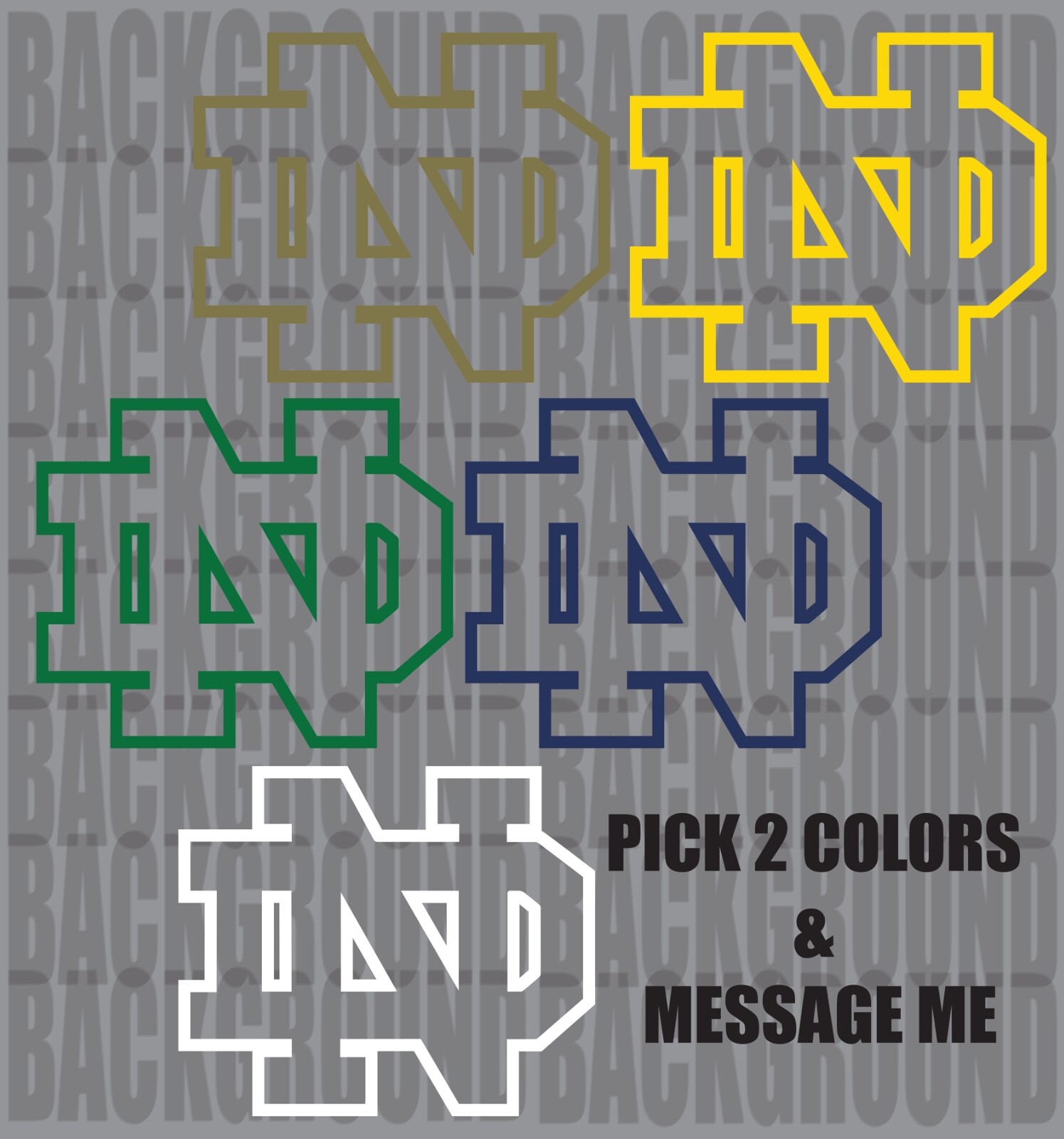 2 University of Notre Dame Cornhole Decals LARGE 12.5×10.5" Stickers