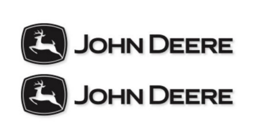 2X for John Deere Premium Vinyl Sticker 2-Pack Black 9" 12", 15", 24" or 36"