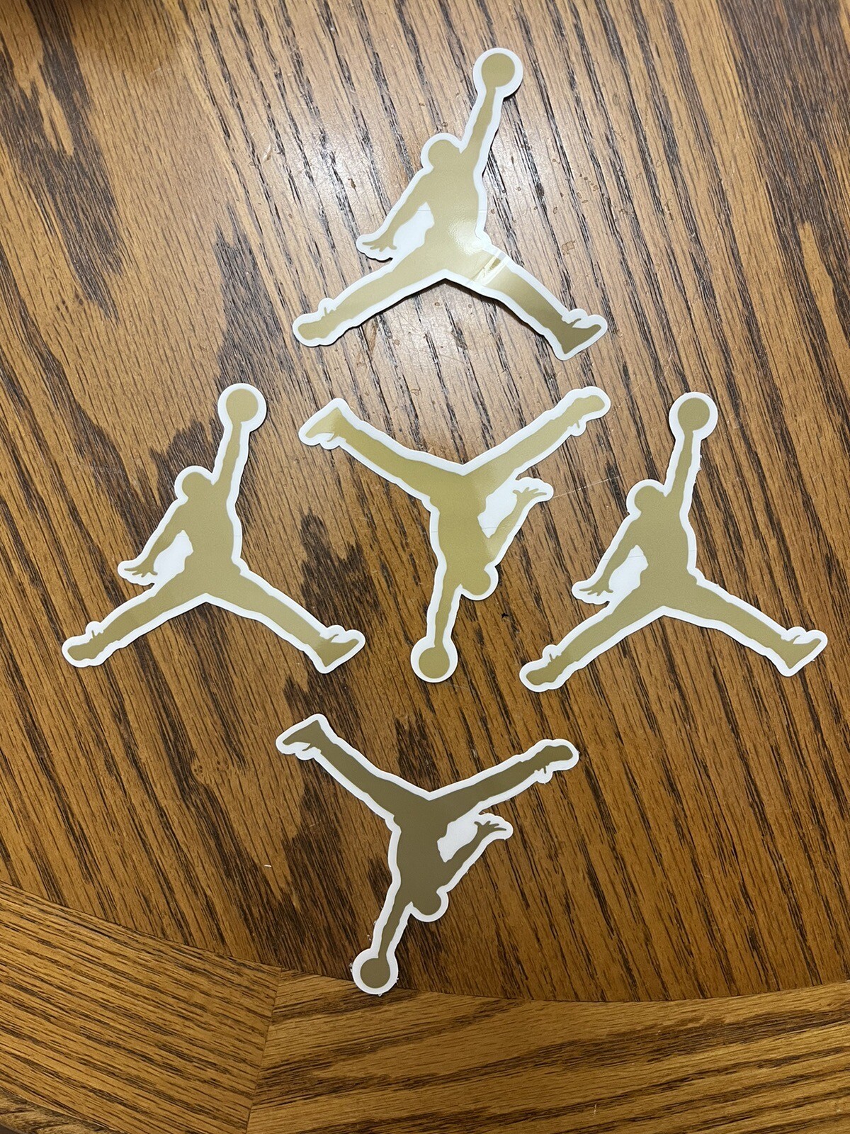 Lot of 5 Air Jordan Stickers Gold JUMPMAN