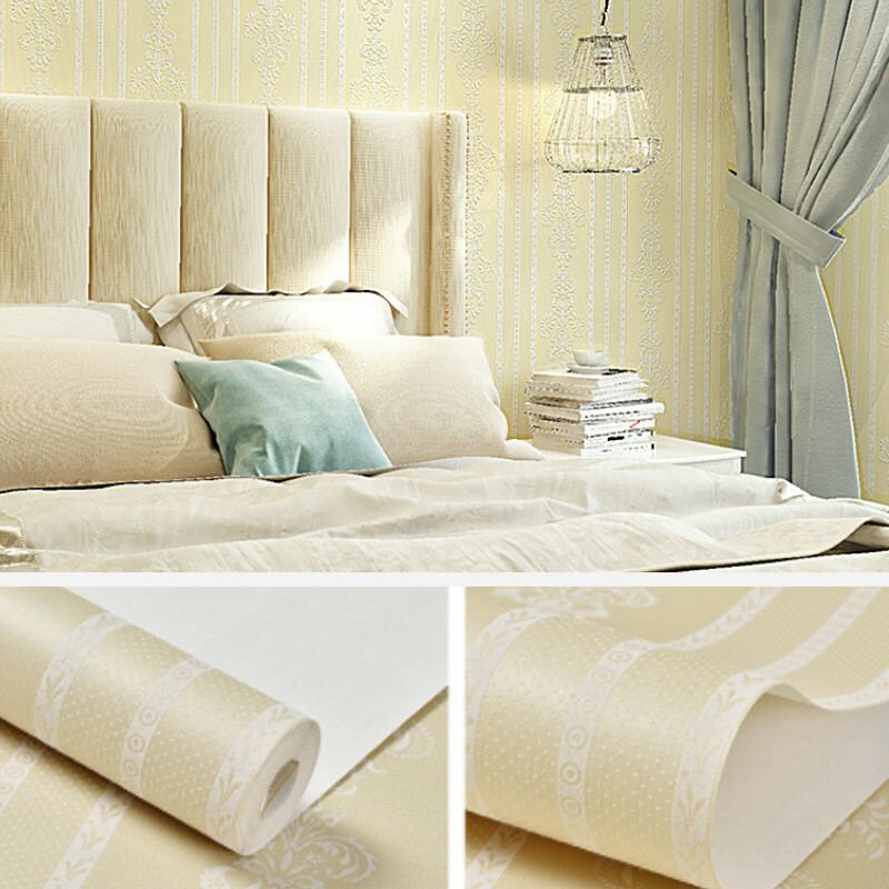 3D Damask Embossed Wallpapers Self-Adhesive Non-woven Wall Stickers Roll