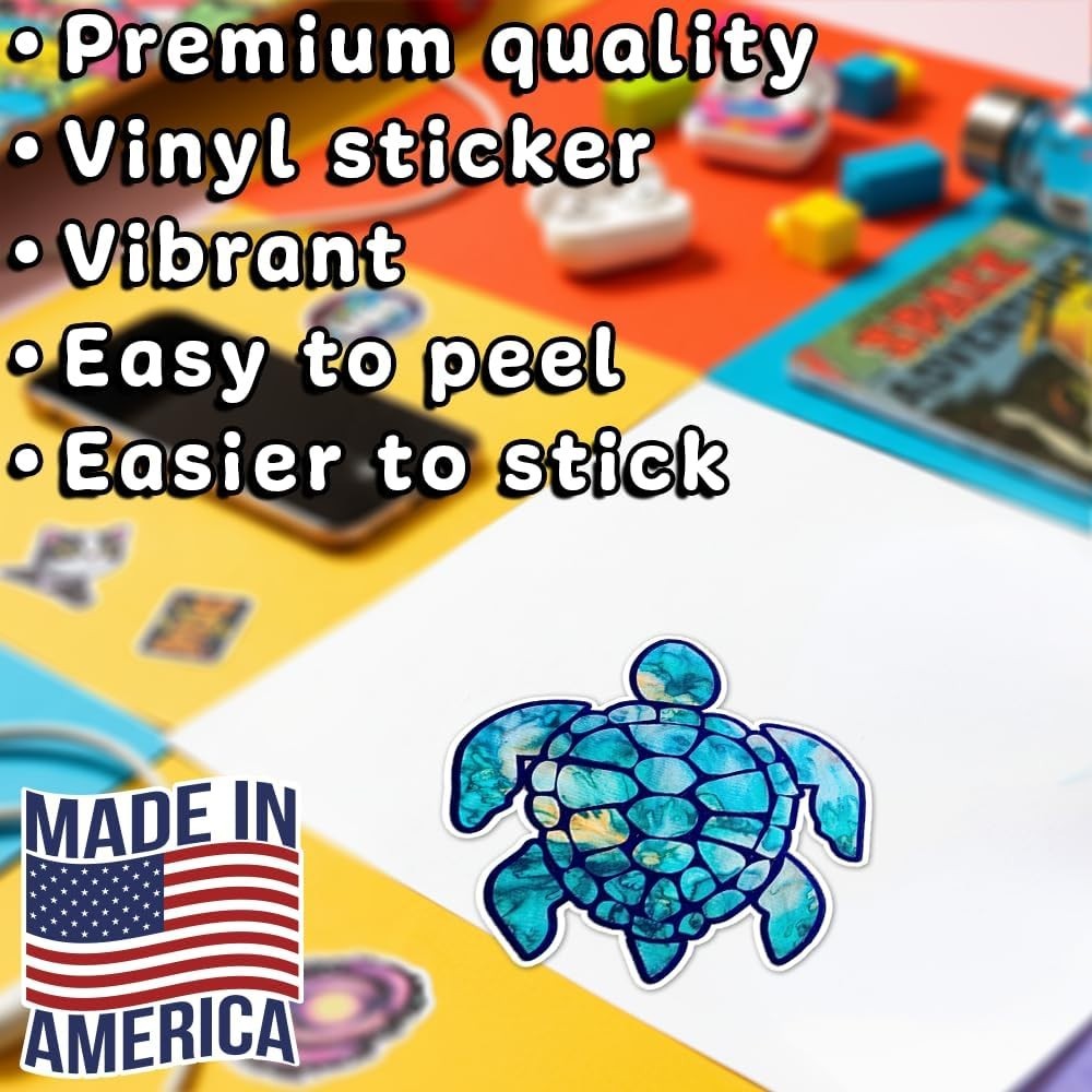 Ocean Sea Turtle Decal Waterproof Vinyl Sticker for Car Window Tumbler 5 H"