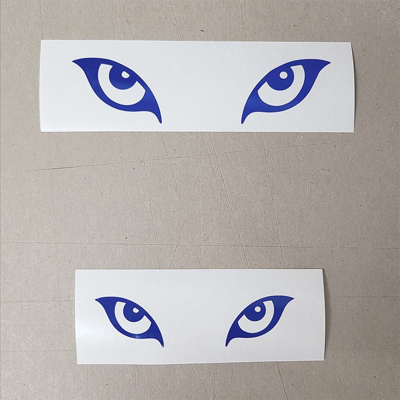 Reflective Wolf Cartoon Eyes Vinyl Decal Sticker for Motorcycle Helmets, Cars