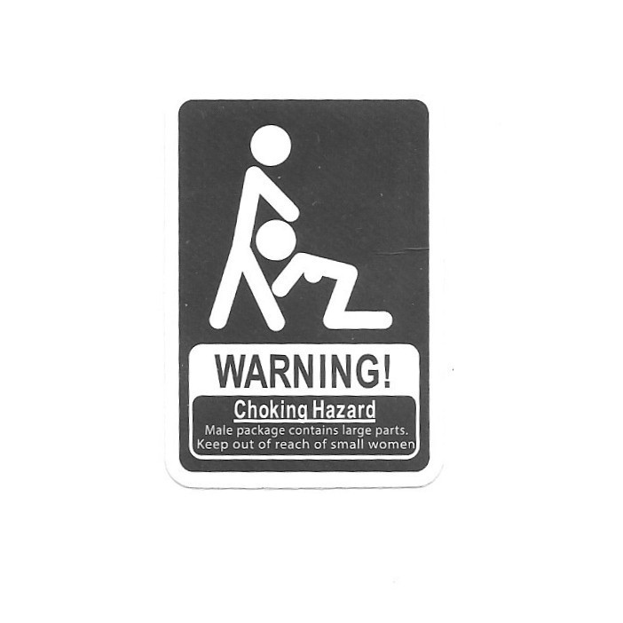 Warning Choking Hazard Adult Novelty Vinyl Sticker Joke Gag Gift Laptop Tumbler