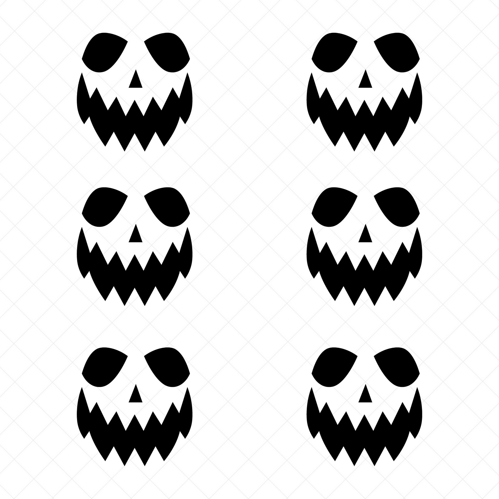 6 Jack-o'-Lantern Face Vinyl Decals | Halloween Pumpkin Stickers | Spooky