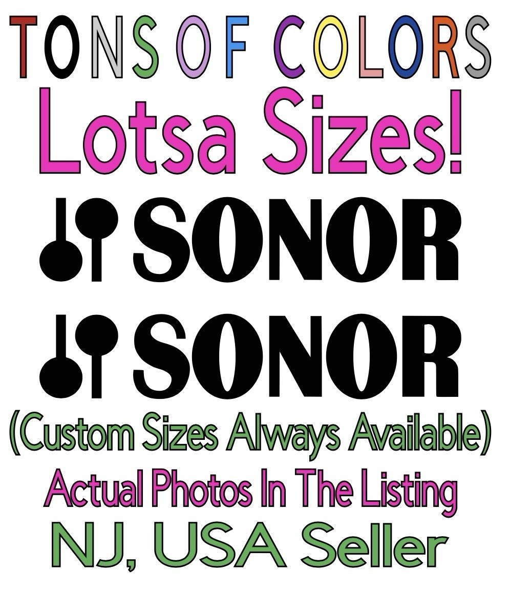 TWO Sonor Drums Logo Die Cut Vinyl Decals FREE Decal Offer Inside!
