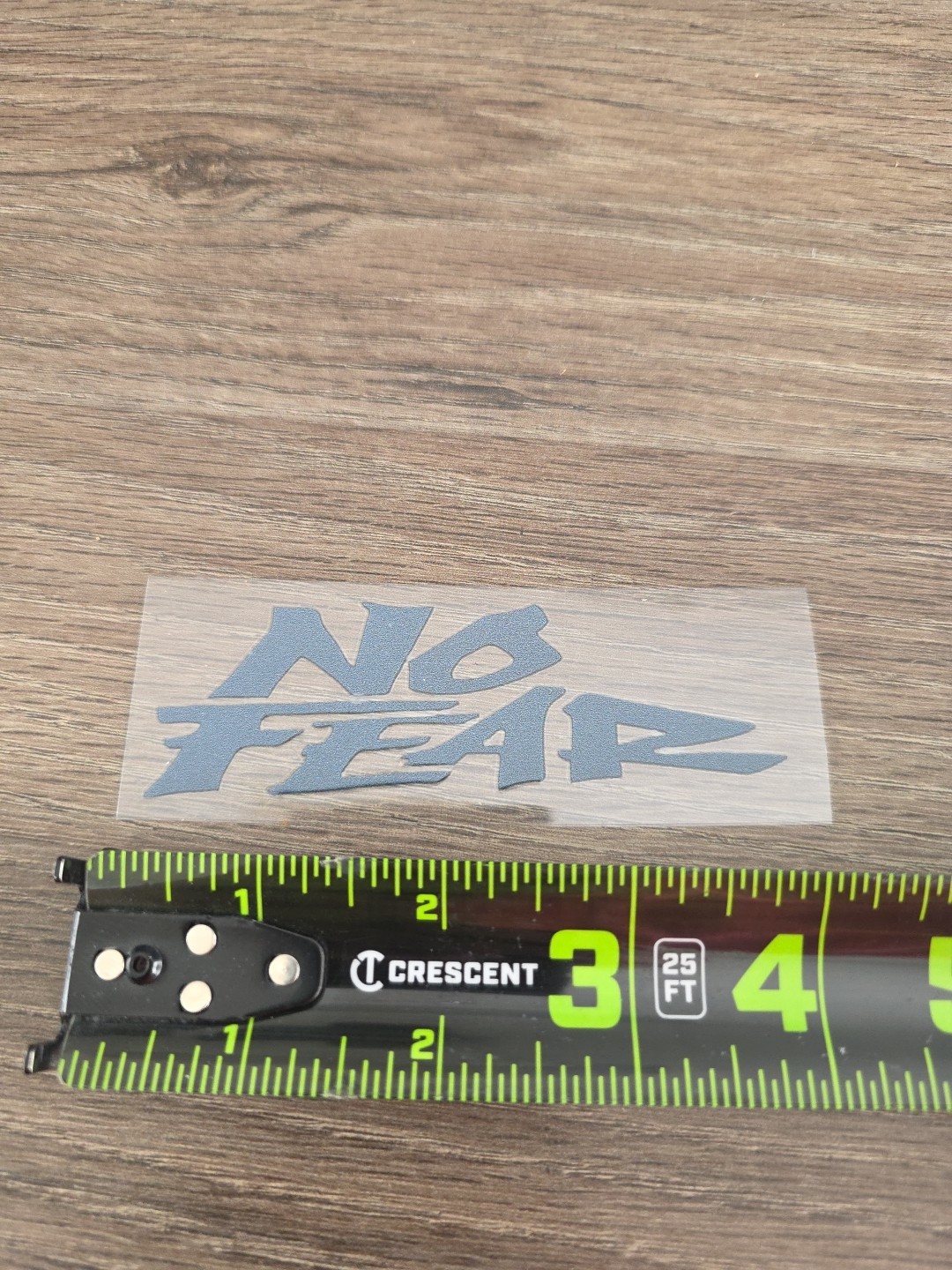 NO FEAR Decal In Grey Solid Raised UV DTF Waterproof Sticker 4in