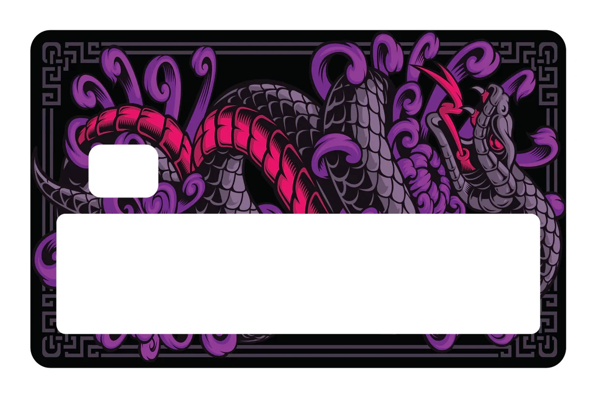 Purple Snake Serpent Card Skin 4 Pack Gothic Reptile Mystical Edgy Accessory