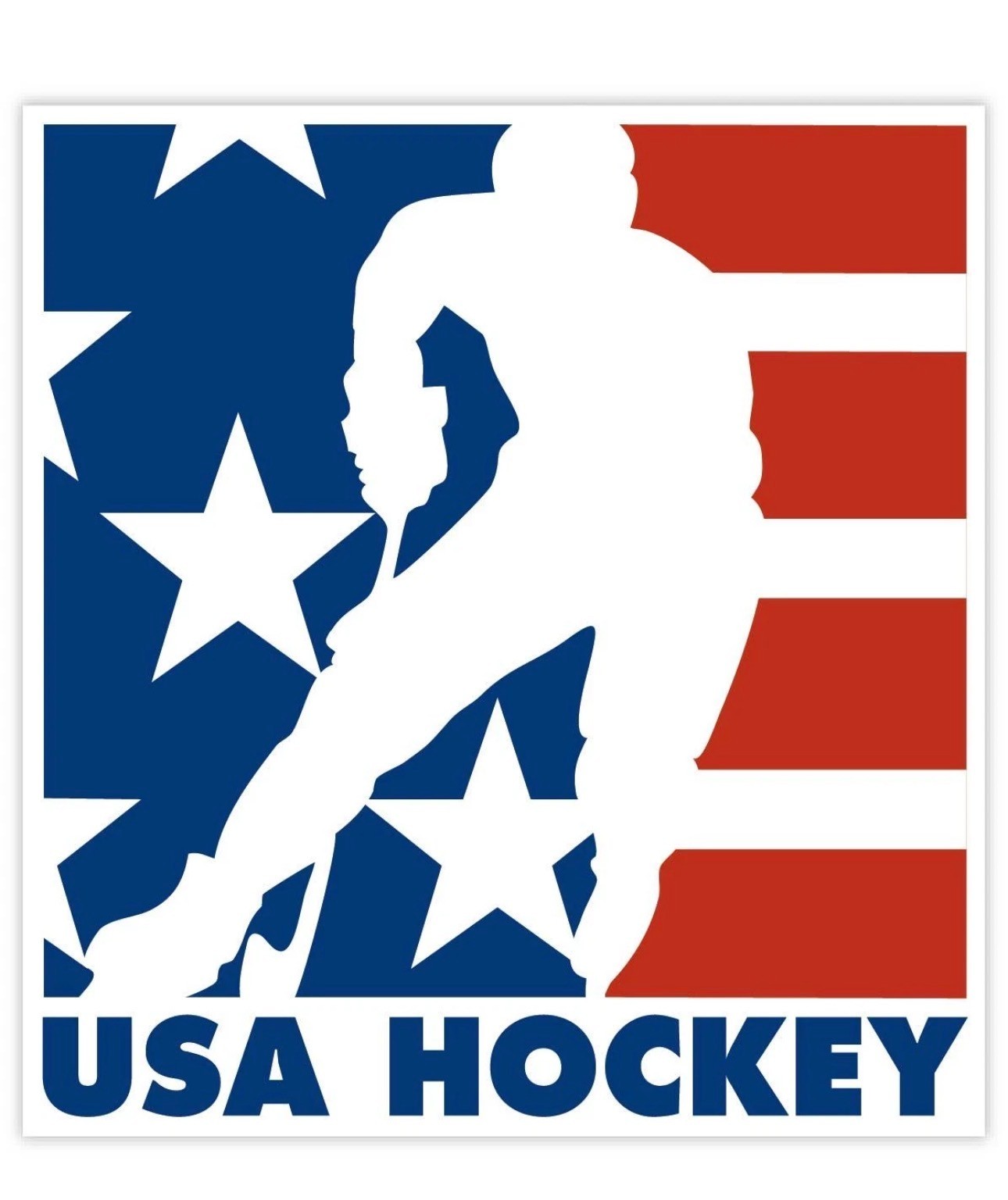 Traditional USA Hockey American Flag Olympics Kiss-Cut Sticker