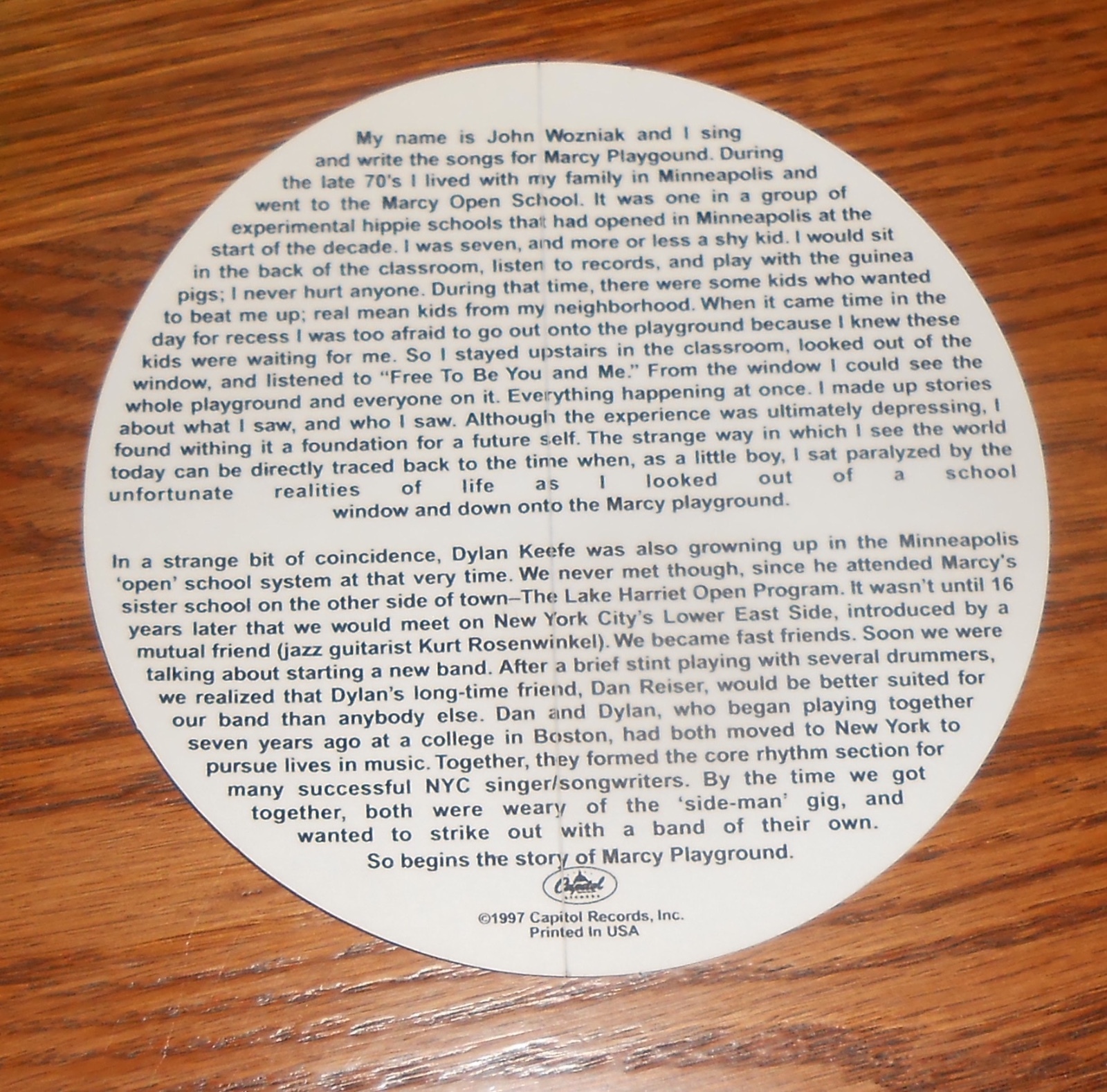 Marcy Playground Sticker Circle 1999 Promo 4.5”