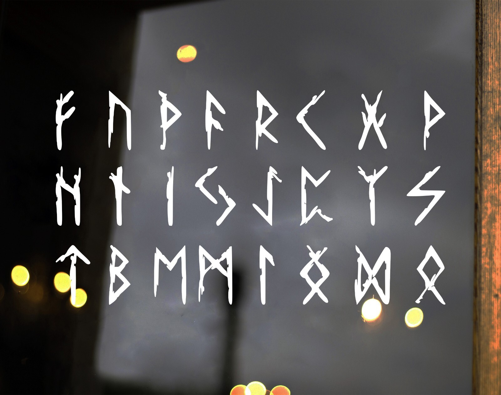 Full Set of 24 Runic Alphabet Vinyl Decals V2 Elder Futhark Viking Norse Runes