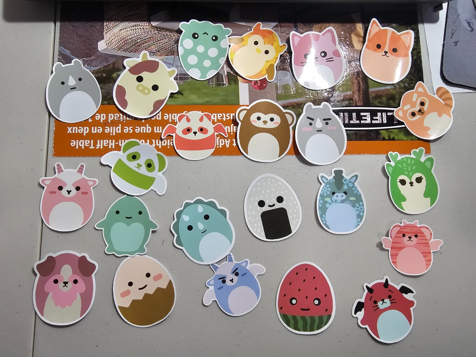 50Pcs Kawaii Animal Stickers Cute Cartoon Decals for Laptop Water Bottle Kids Gi