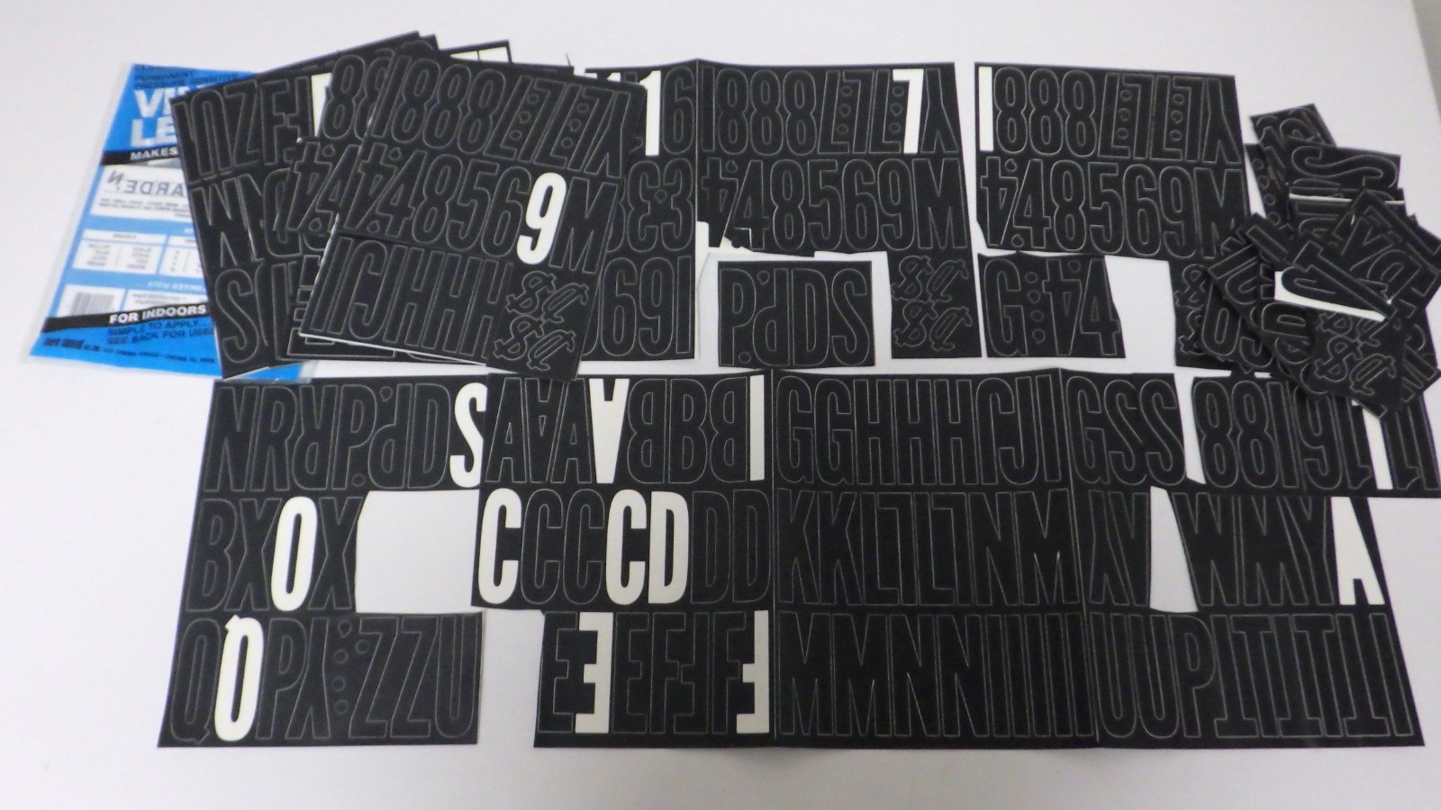 Lot of Duro Decal 3" Gothic Vinyl Letters Numbers Permanent Adhesive Black Sign