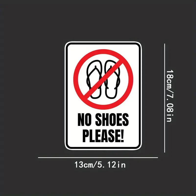 No Shoes Please – sticker decal for window / office / store – 5"x7" – New