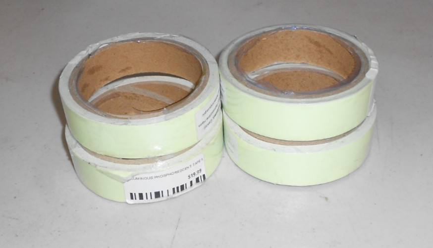 4 Rolls Glow-In-Dark Luminous Tape 1" x 5yds Free Shipping