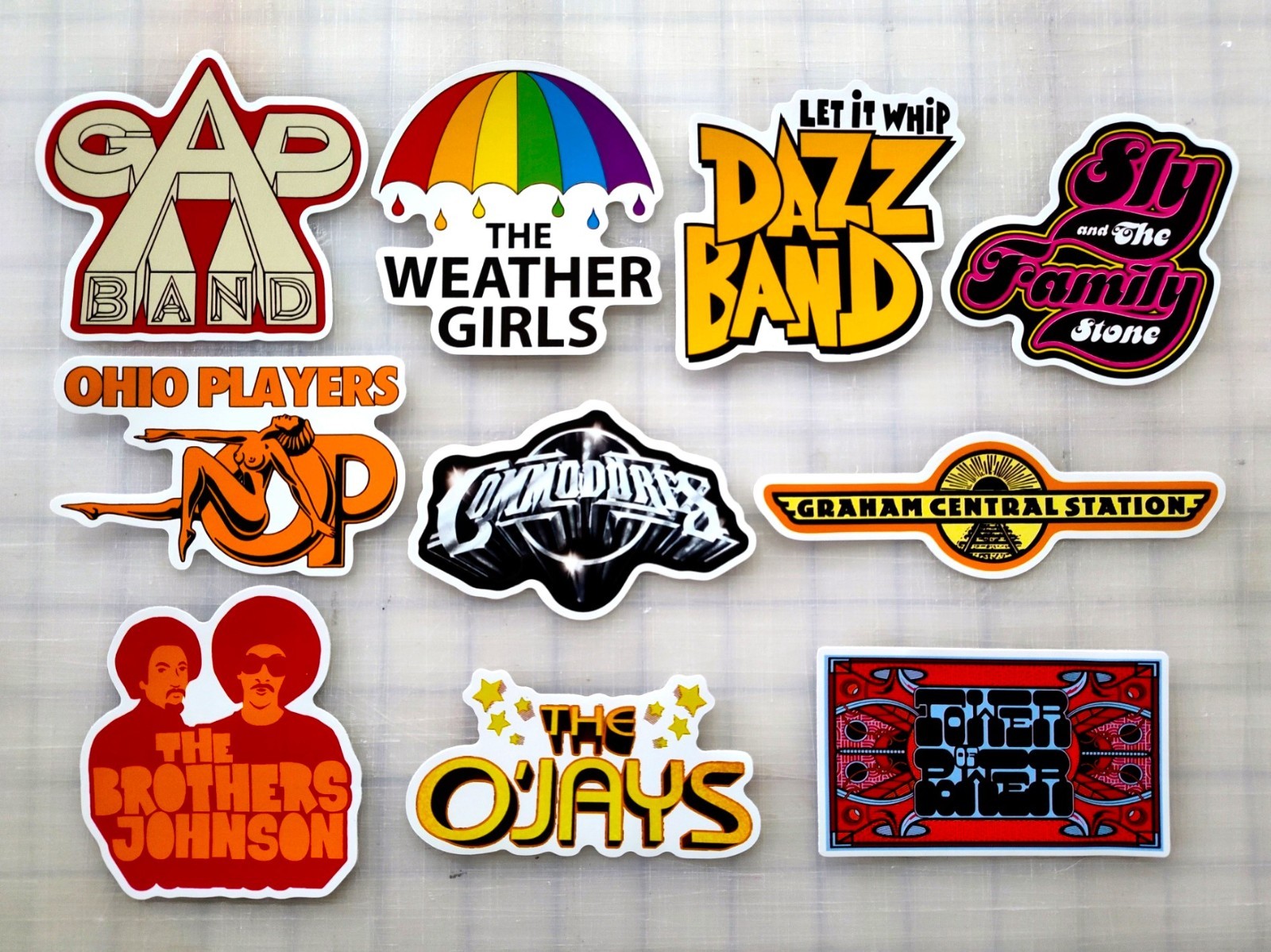 Funk Vinyl Sticker Lot (10 Pack) SET 2 weather girls gap band dazz o'jays disco