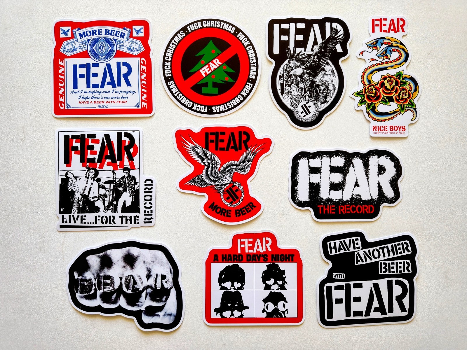 Fear Band Sticker Lot (10 Stickers) punk rock vinyl decals circle jerks germs oi