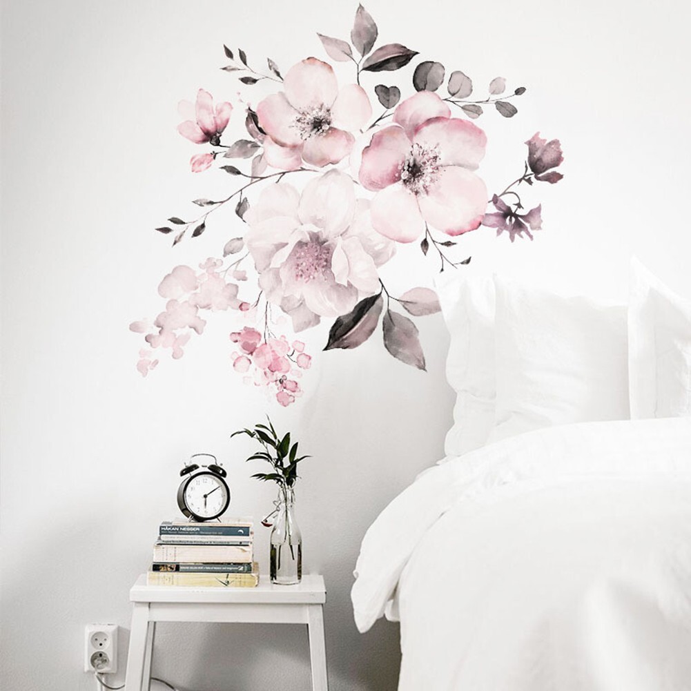 1*Set Of Pink Flowers Vinyl Decal Wall Sticker Mural DIY Art Room Home Decor