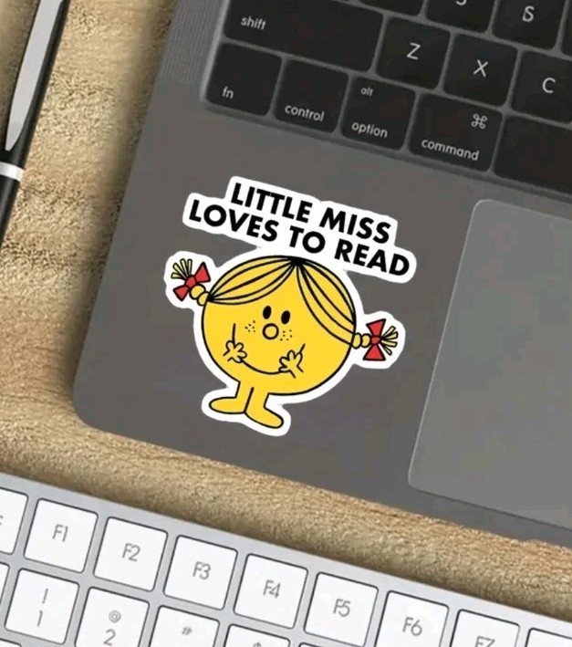 Little Miss Loves To Read Sticker Decal Window Car Cup Bottle Laptop Book Door