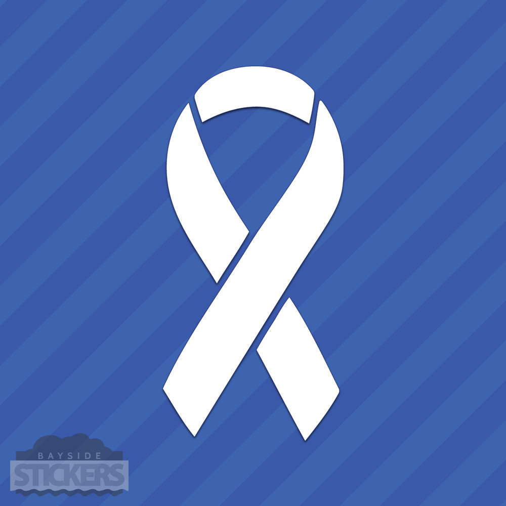 Ribbon Symbol Vinyl Decal Sticker Military Breast Cancer