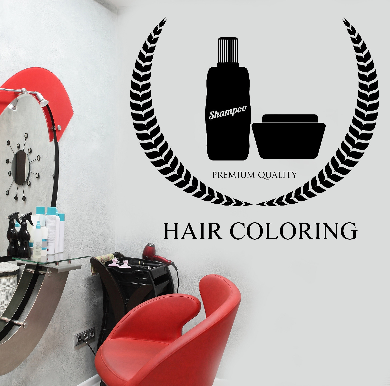 Vinyl Decal Wall Sticker Beauty Salon Design Hair Coloring Woman (n832)