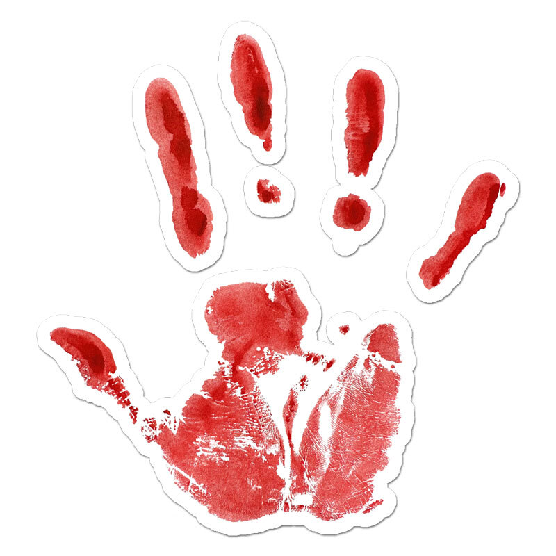 Bloody Handprint, Vinyl Decal Sticker, Indoor Outdoor, 3 Sizes, #11925