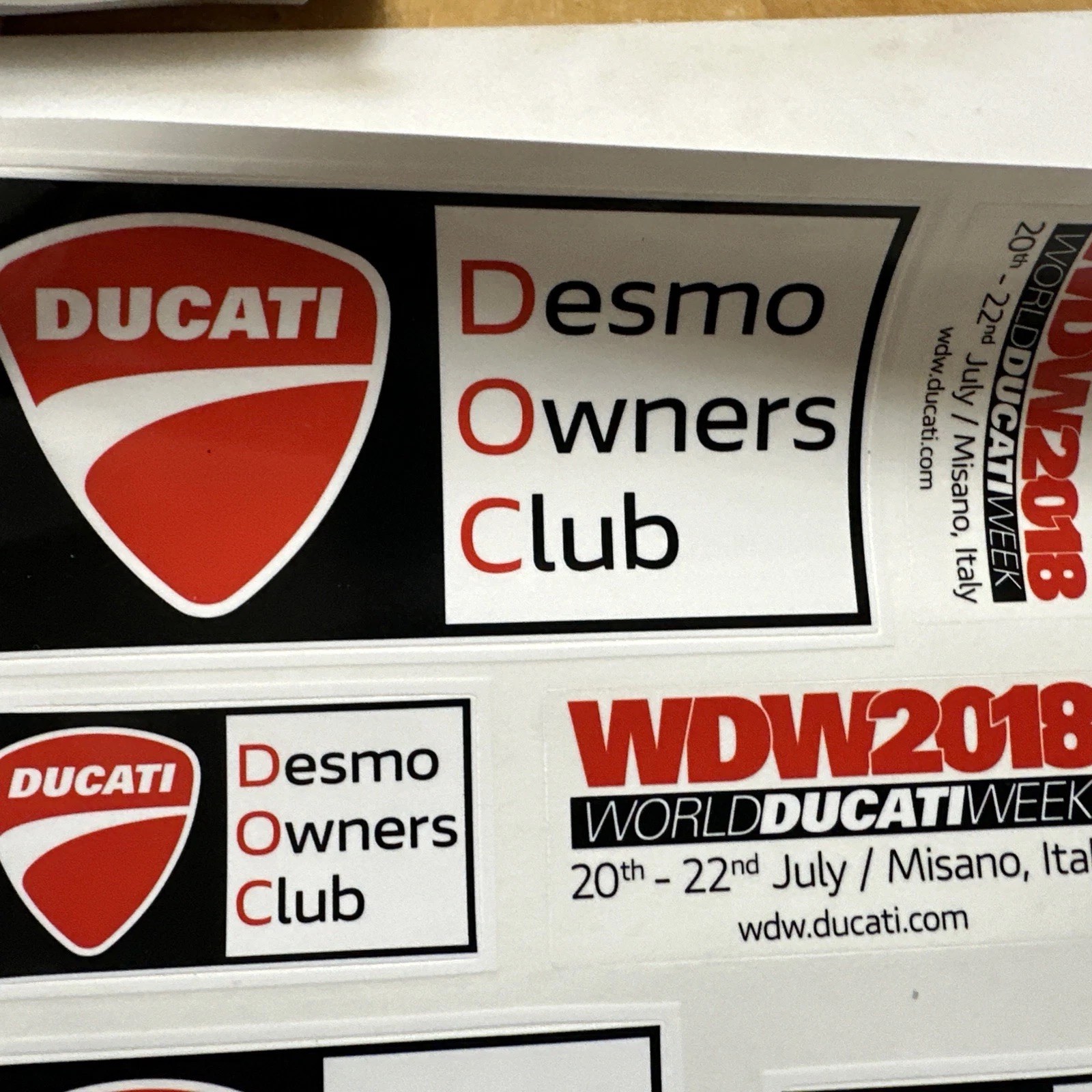 Ducati World Ducati Day Decals 2018 , Ducati Decal Sheet