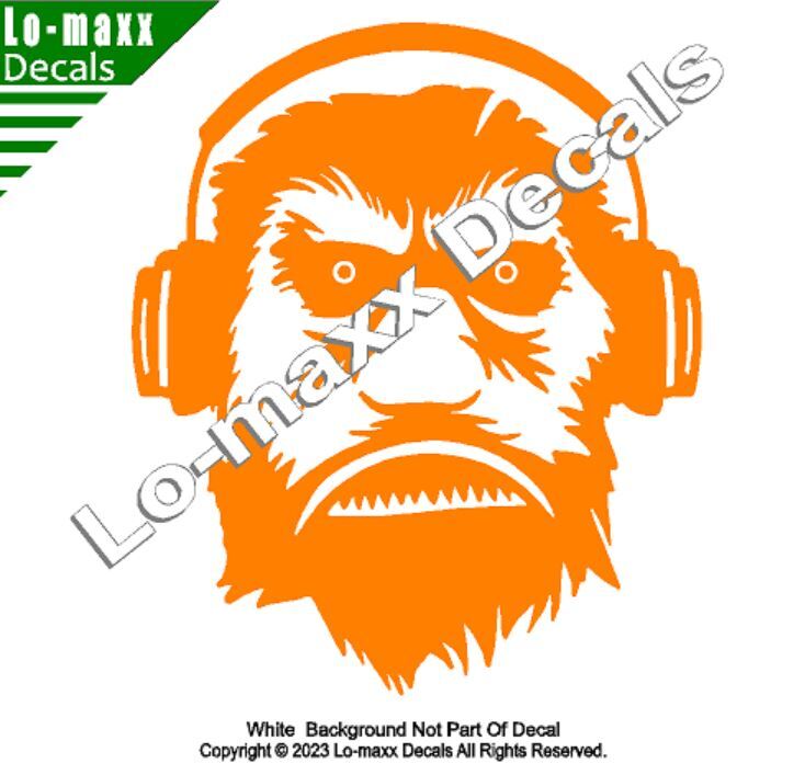 Bigfoot With Headphones Custom Graphic Design Original Die Cut Vinyl Decal