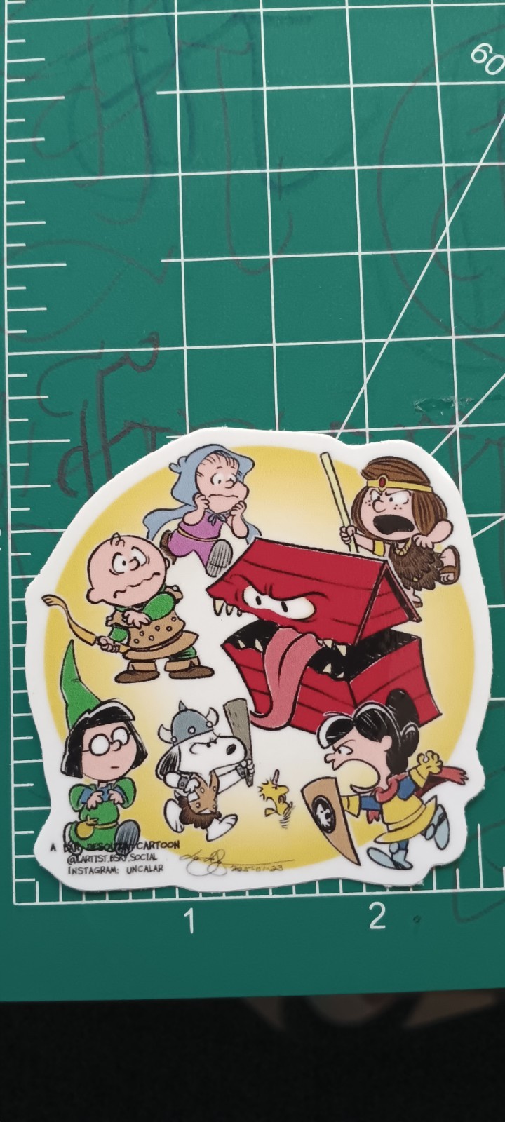 DUNGEON AND DRAGONS X PEANUTS CROSSOVER DIE-CUT VYNIL STICKER
