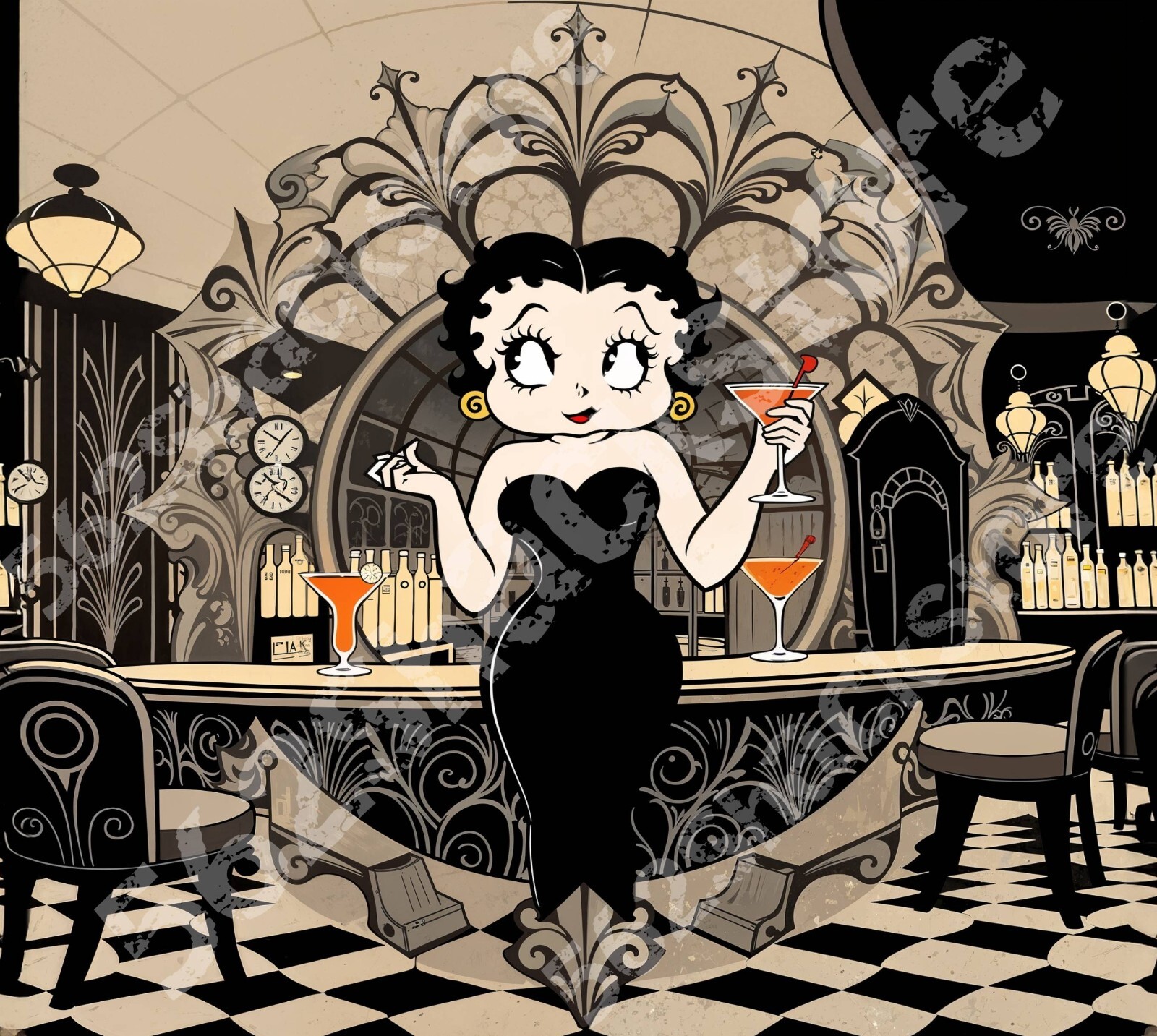 #2- Betty Boop Skinny 20oz Tumbler, Sublimation, Heat Transfer, Seamless Design