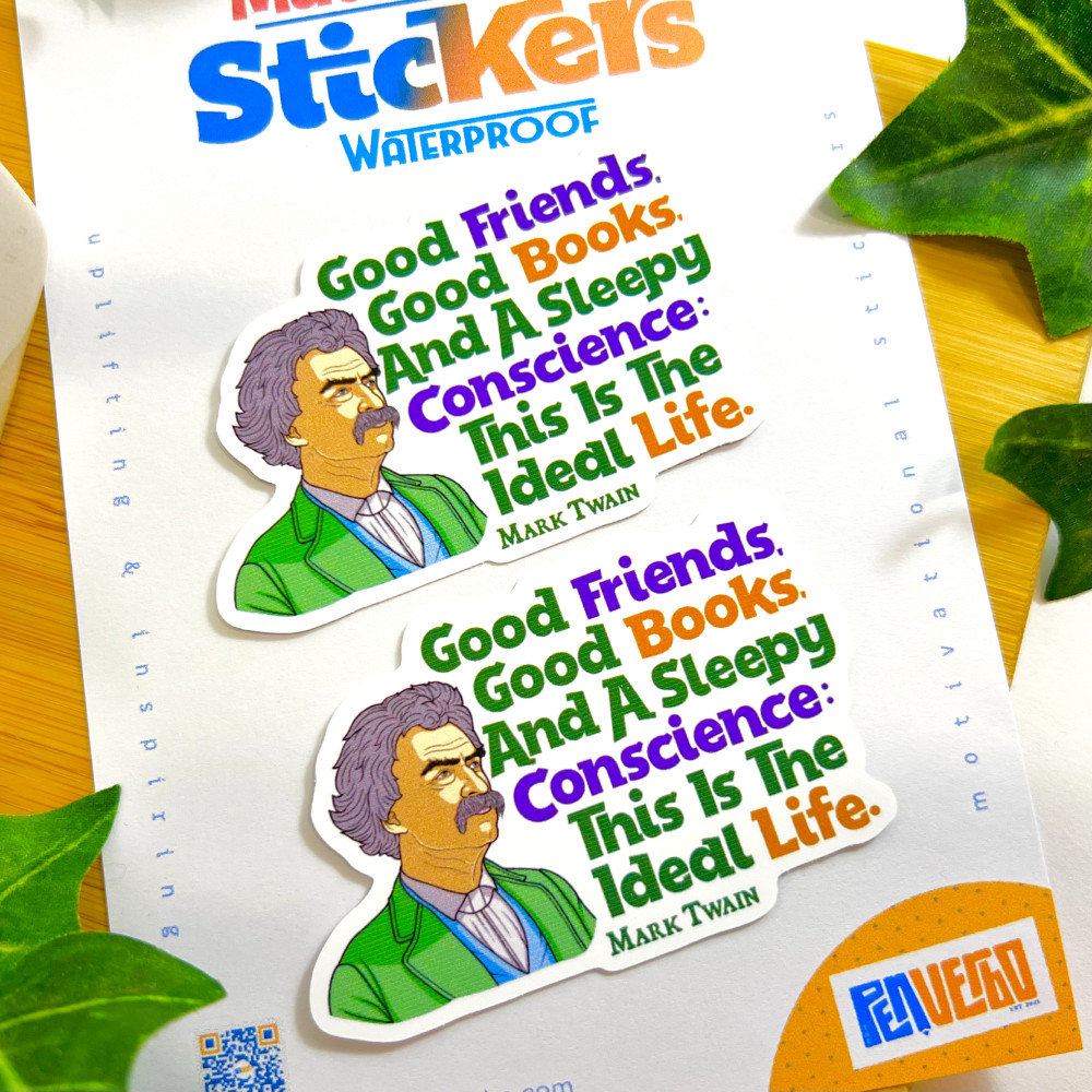 Mark Twain Quote Sticker 2pcs | Motivational Sticker | PI561