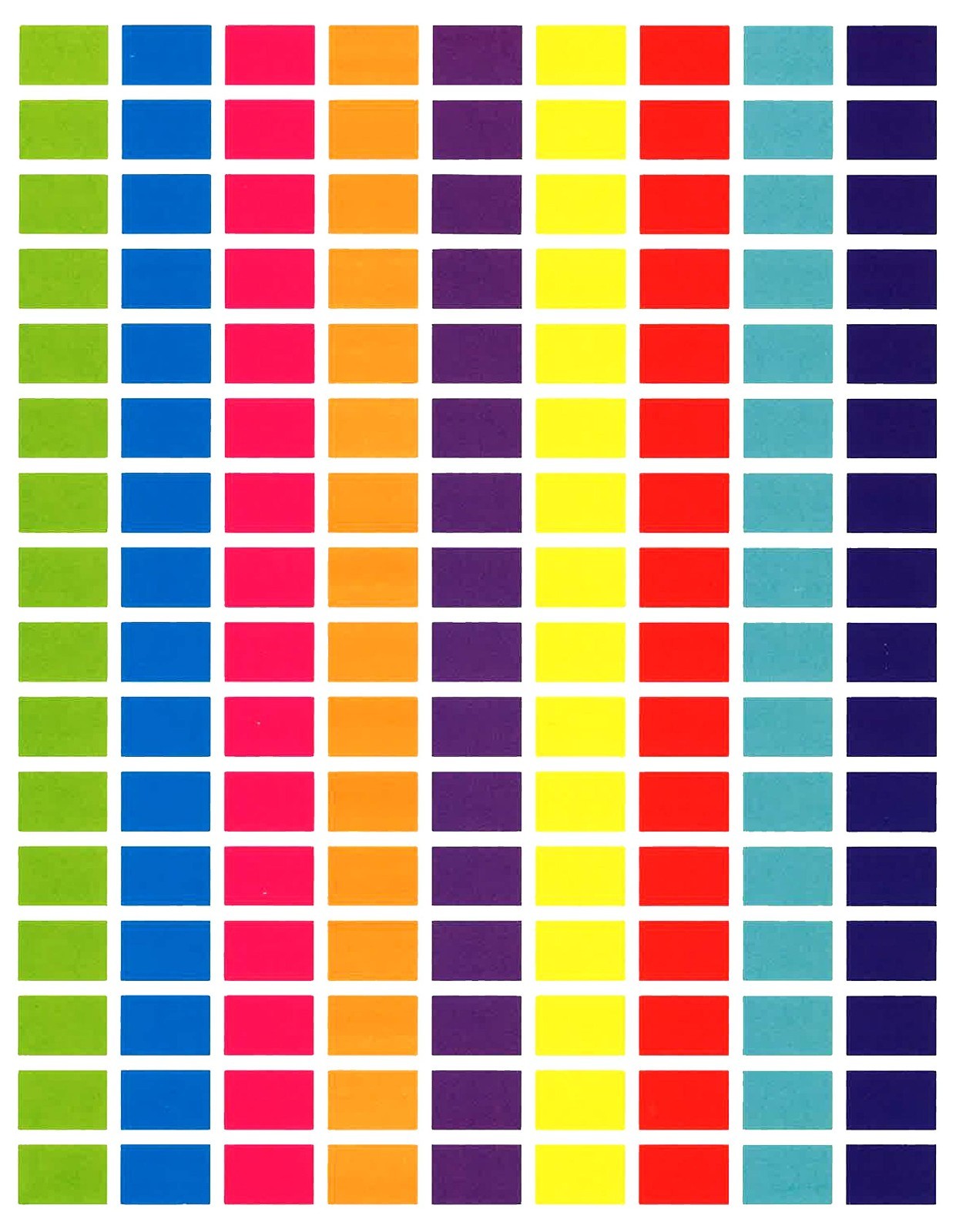 Color Coding Dot Label Stickers – 1/2" x 3/4" Rectangles, 9 Bright Colors, 2016