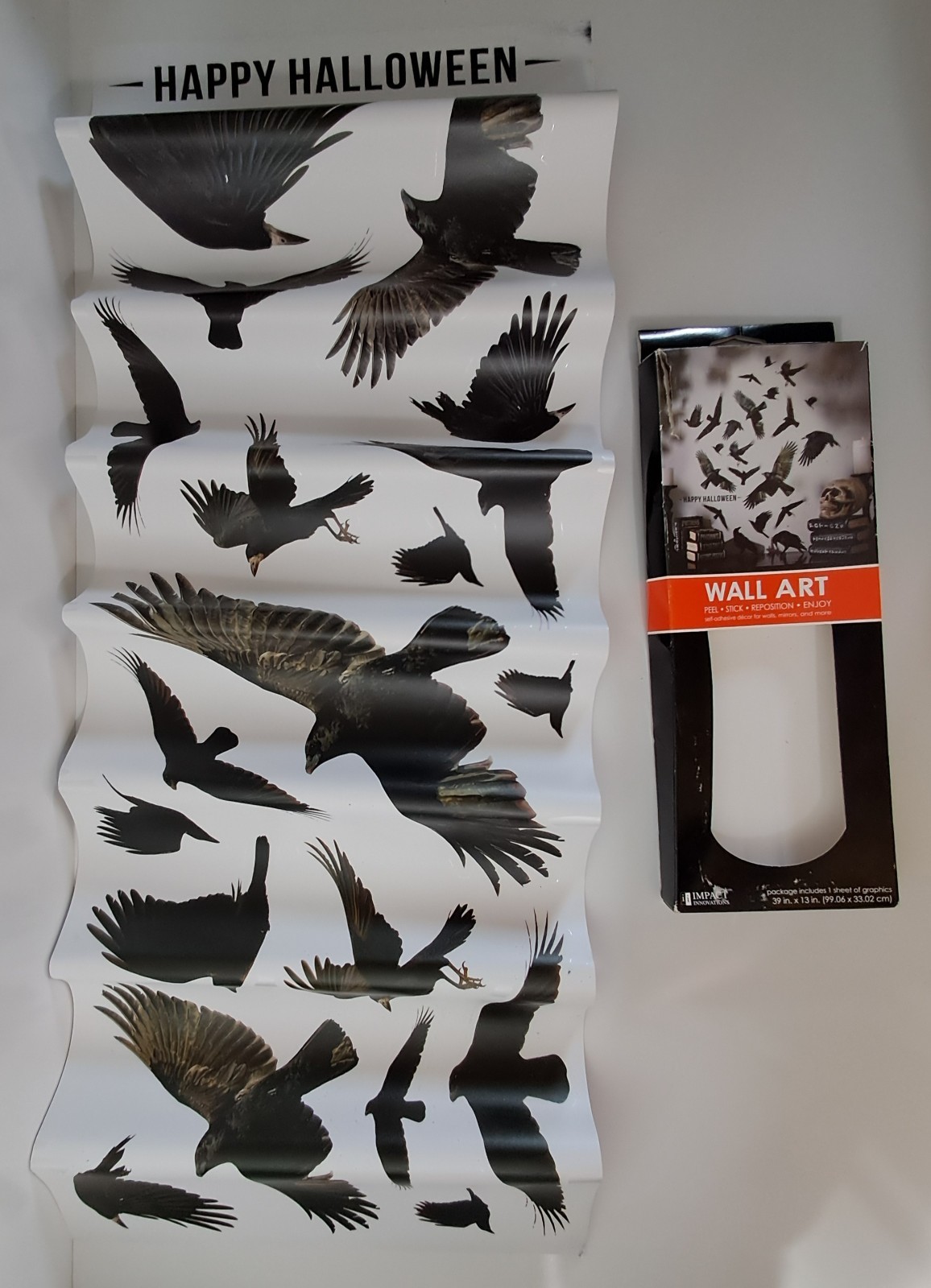 Happy Halloween Blackbirds Crows Wall Art Self-Adhesive Removable