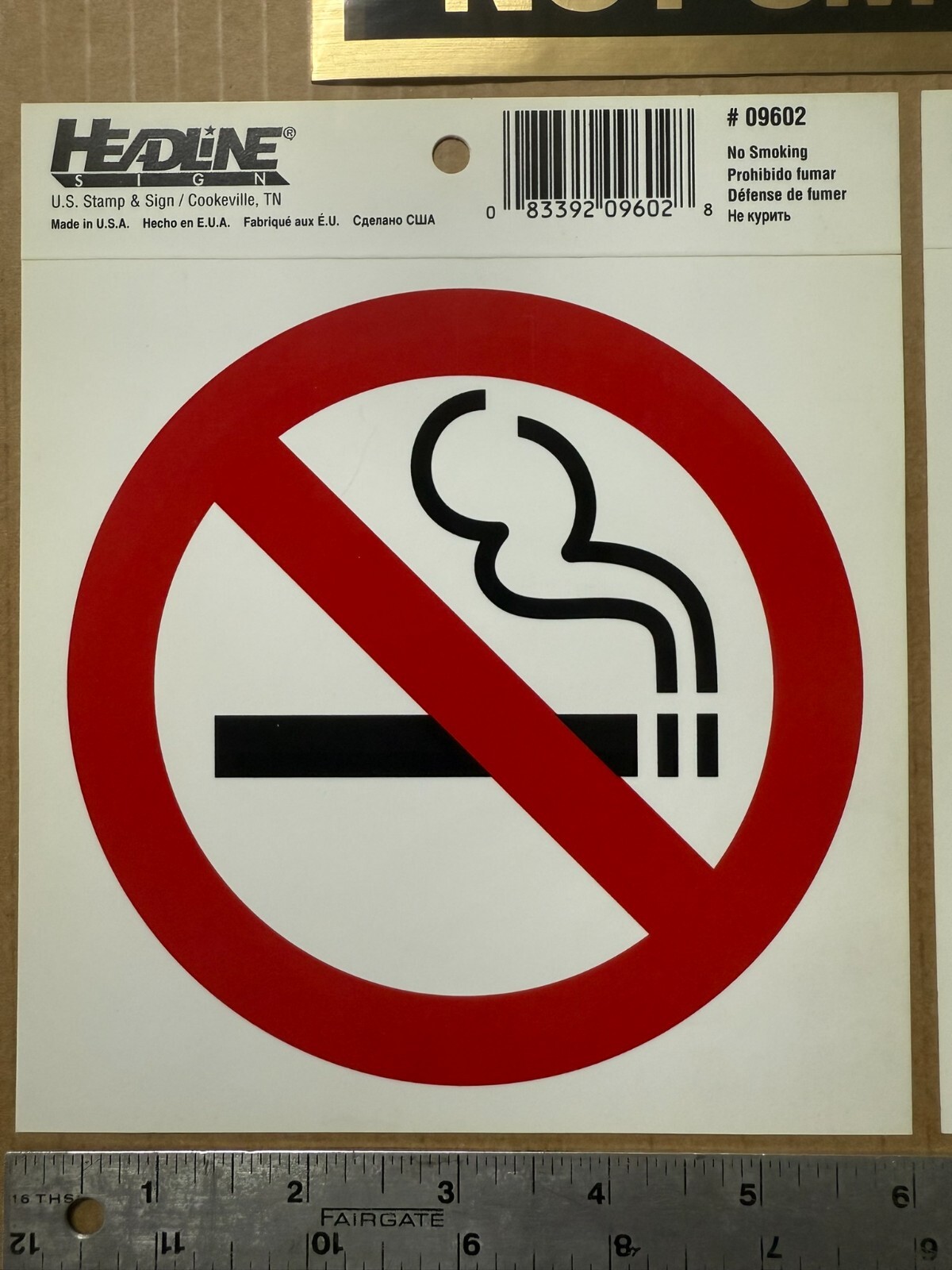 o'o'o . Set of 5 . NO SMOKING STICKERS . . Thank You for Not Smoking Door Plaque