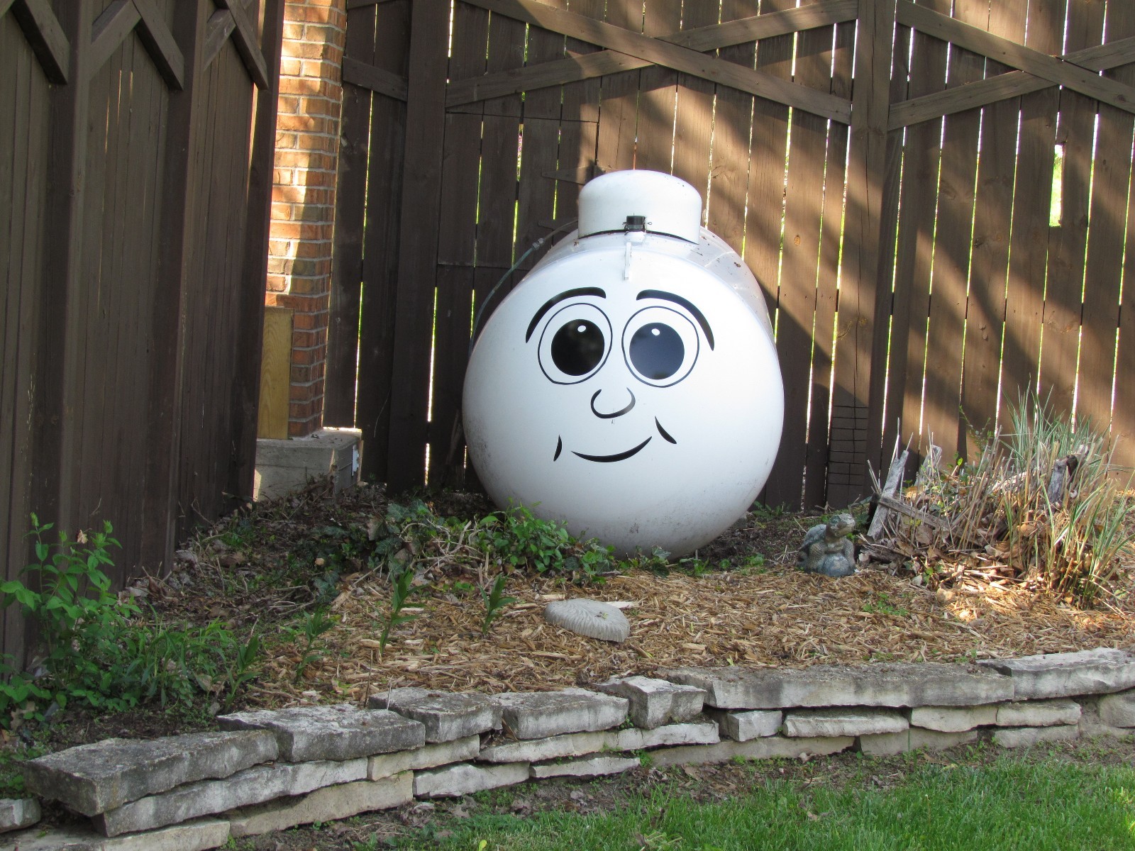Propane Tank Funny Face – Quality Vinyl Decal Sticker – Select Color