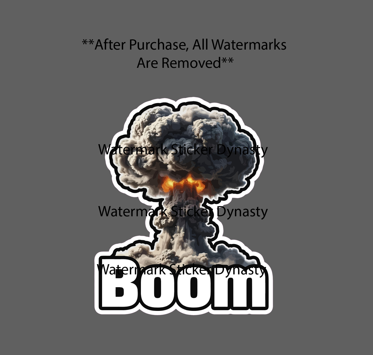 Boom Sticker Waterproof Decal Bomb Nuke Explosion Gift NEW