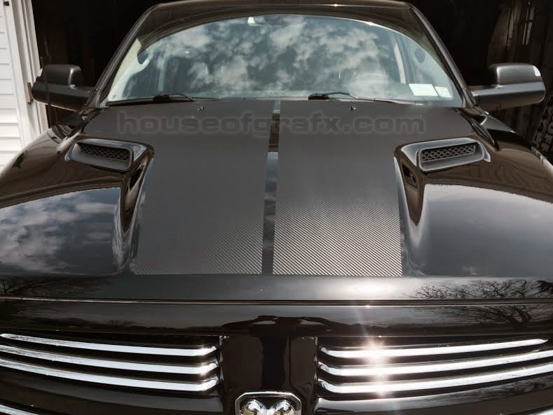 Performance Sport Solid Split Hood Stripe Stripes Decals Fit 2009-2018 Dodge Ram