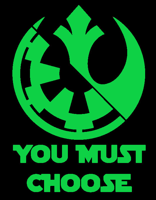 YOU MUST CHOOSE, STAR WARS, EMPIRE / REBEL, DARK /LIGHT, Decal Stickers for Cars