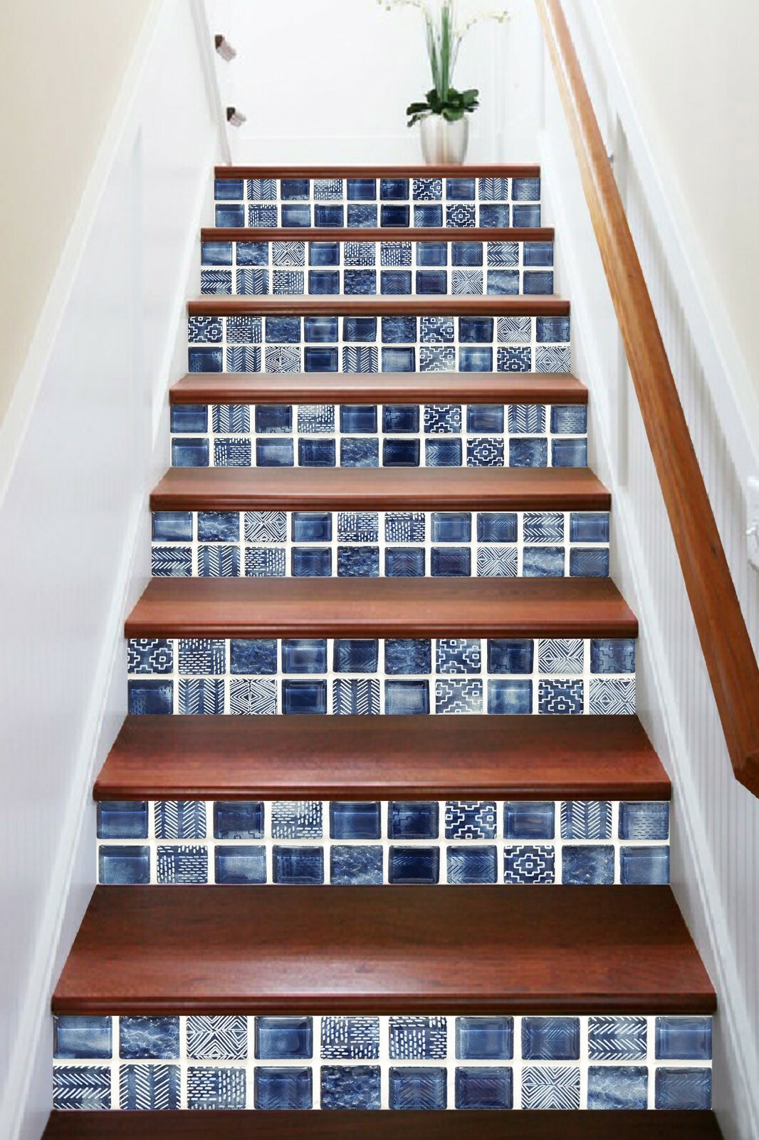3D Blue Square 1126NA Stair Risers Decoration Photo Mural Decal Wallpaper Fay