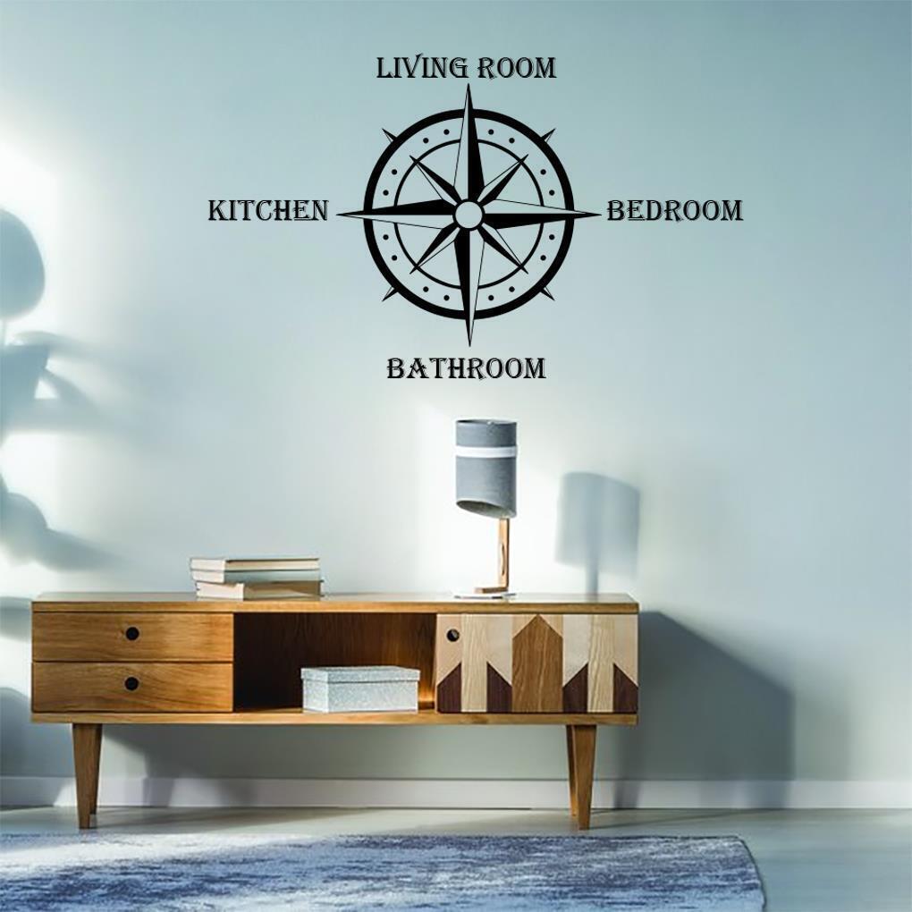 Compass Home Directions PERSONALIZED NAME WALL STICKER Decal Art Stencil ST425