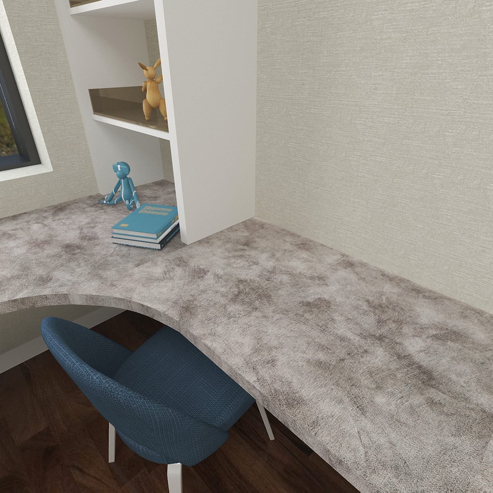 354"×16" Concrete Contact Paper Peel Stick Wallpaper, Gray Cement Matte Tex
