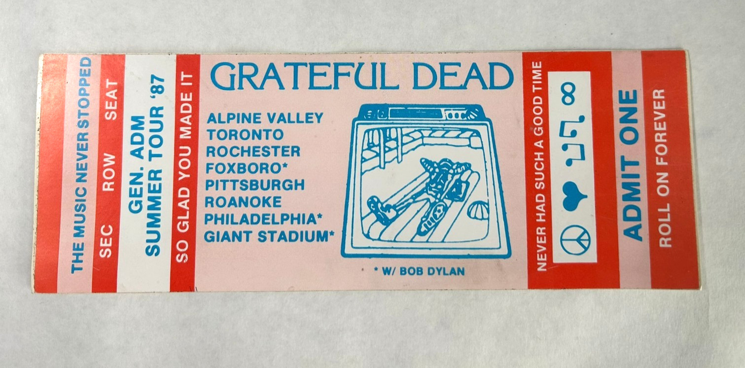Vintage GRATEFUL DEAD decal- Summer Tour '87