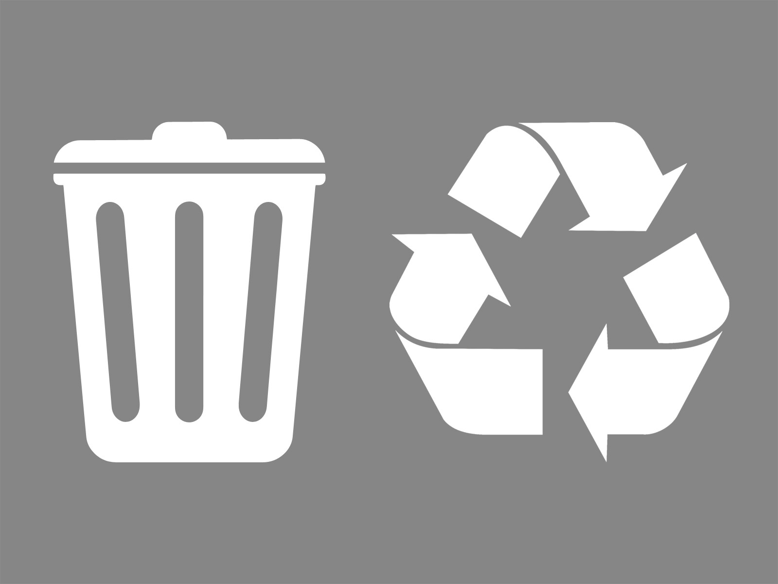 TWO PACK SET – Recycling Waste Basket Trash Bin Decals Waterproof Label Pack