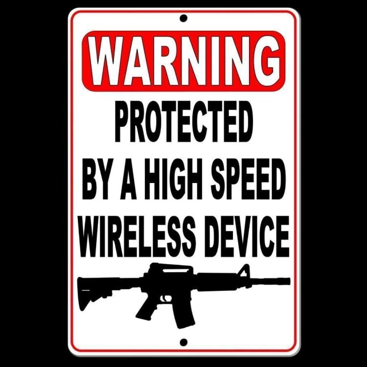 Warning Protected By A Wireless Device Sign / Decal / security SSG017 /