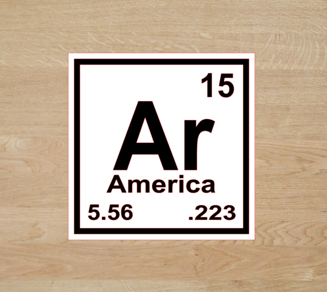 AR15 Periodic Table Decal PICK SIZE COLOR Vinyl Sticker Gun NRA 2nd Amendment 2A