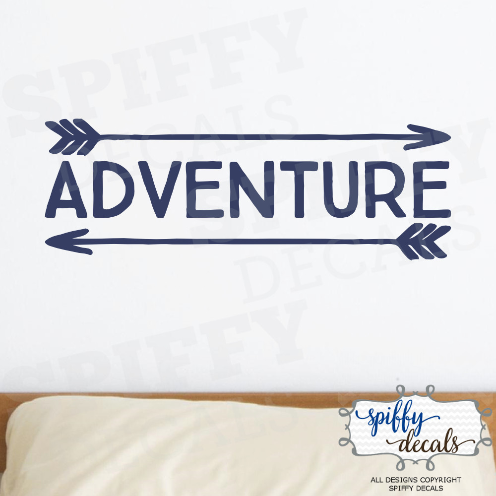 Adventure Awaits Arrow Vinyl Wall Decal Decor Design Sticker Lettering Quote